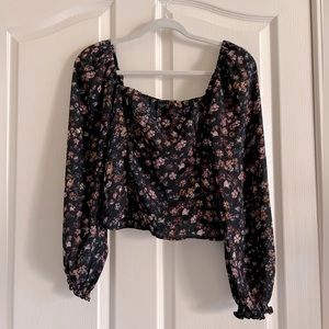 Abercrombie and Fitch floral cap long sleeve blouse size medium